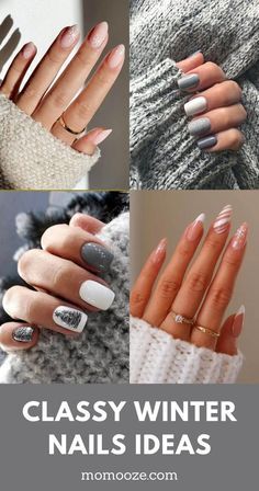 Emerald Green Nail Polish, Classy Winter Nails, Almond Acrylic Nails Designs, Gradient Nail Design, Chic Nail Designs, Elegant Nail Designs