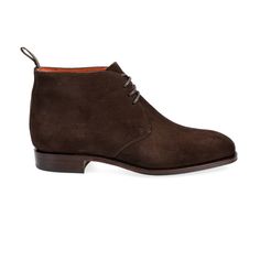 CHUKKA BOOTS IN BROWN SUEDE Lace-up Calf Leather Boots With Suede Lining, Business Lace-up Boots With Suede Lining, Formal Moc Toe Boots With Suede Lining, High-top Boots With Suede Lining For Business, Formal Suede Lace-up Boots With Reinforced Heel, High-top Goodyear Welted Work Boots, Classic Ankle Work Boots With Suede Lining, Goodyear Welted High-top Work Boots, Classic Suede-lined Ankle Work Boots