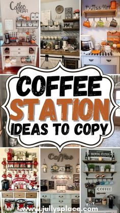 coffee bar ideas, coffee station ideas, coffee bar station, coffee area, fall coffee bar, christmas coffee bar Fall Coffee Bar, Christmas Coffee Bar, Christmas Hot Chocolate Bar