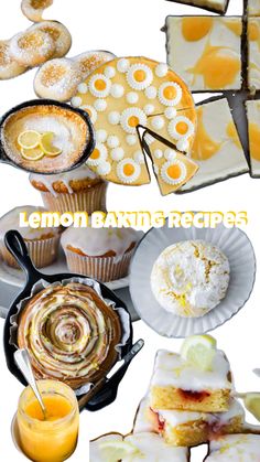 lemon bake and desserts collage with text overlay