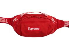 Supreme Waist Bag (SS18) Red Supreme Logo, Supreme Bag, Bags Online Shopping, Fanny Bag, Authentic Designer Handbags, Waist Pack, Bag Fashion, Waist Bag, Fanny Pack