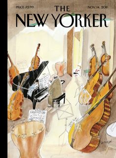 the new yorker magazine cover with musical instruments