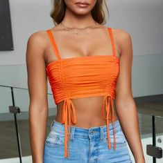 Party Crop Tops, Backless Crop Top, Strap Crop Top, Boho Style Dresses, Orange Top, Lace Crop Tops, Basic Tops, Cozy Fashion