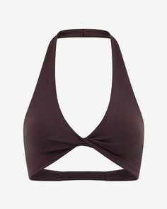 Serenity Blake Crop | Espresso – CSB Bra-friendly Halter Top For Gym, Gym-ready Bra Friendly Halter Top, Gym-friendly Bra Halter Top, Seamless Halter Neck Top For Sports, Seamless Halter Neck Top, Workout Halter Top With Built-in Bra, Athleisure Halter Top With Built-in Bra, Seamless Halter Neck Top For Workout, Seamless Halter Top For Workout