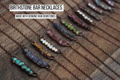 "Raw Birthstone Bar Necklace, Raw Crystal Jewelry, Boho Hippie Jewelry, Electroformed Jewelry, Gemstone Necklace ----------------------------------- DETAILS ⋙This listing is for a handmade birthstone necklace made with genuine raw gemstones! These necklaces are electroformed in copper and are custom made just for you. You get to select the birthstone you would like and the length of chain. ⋙These unique necklaces are created through a process known as electroforming, or growing copper onto an ob Bohemian Raw Stone Crystal Necklaces For Healing, Healing Quartz Necklace With Raw Stone, Nature-inspired Healing Necklace With Raw Stone, Nature-inspired Raw Stone Healing Jewelry, Raw Crystal Necklace Pendants, Copper Electroformed Jewelry, Gemstone Bar Necklace, Bar Necklaces, How To Wear Rings