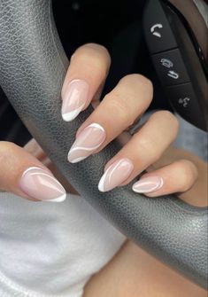 Formal Nails, Casual Nails, Classy Acrylic Nails, Cute Acrylic Nails, Trendy Nails, Almond Nails, White Nails