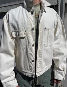 "Brand: Polo Ralph Lauren White Label  Size: Large Underarm to Underarm: 25\"  Shoulder to Shoulder: 22\" Top to Bottom: 25\" Sleeve: 24\" Material: 100% cotton Condition: Has a light stains on one sleeve (as seen in pictures)" Casual Pre-washed Cotton Outerwear, Light Wash Long Sleeve Casual Utility Jacket, Casual Light Wash Long Sleeve Utility Jacket, Casual Everyday Washed Utility Jacket, Light Wash Cotton Button-up Outerwear, Light Wash Collared Cotton Outerwear, Collared Light Wash Cotton Outerwear, Classic Long Sleeve Cotton Denim Jacket, Urban Cotton Denim Jacket For Spring