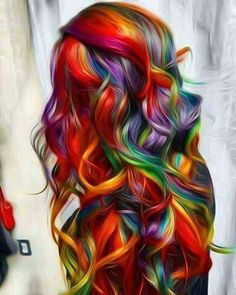 Impresionante! Unicorn Hair Color, Rainbow Hair Color, Unicorn Hair, Colorful Hair, Short Hairstyle