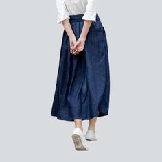 Bring your streetwear style to the next level with our 2023 Spring-Summer Collection dark-wash cut-and-flare jean skirt! With its high-waist silhouette. rubber closure and edgy distressed pattern. this denim skirt is the perfect blend of contemporary fashion and nostalgic grunge.Why It's Your Next Summer StapleThis denim skirt is more than just a piece of clothing. It's an anthem. a vibe and a statement ââ‚?embodying the spirit of rebellion intertwined with refined sophistication. With its sleek Spring Flared Cotton Skirt, Casual Dark Wash Flared Denim Skirt, Casual Flared Dark Wash Denim Skirt, Trendy Denim Flare Skirt, Casual Baggy Dark Blue Skirt, Baggy Denim Skirt In Dark Wash, Baggy Dark Wash Denim Skirt, Casual Flared Fitted Denim Skirt, Blue Flared Denim Skirt