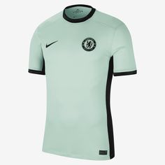 This Stadium jersey brings together replica details from the on-field kit with sweat-wicking fabric to help give fans a comfortable, team-inspired piece of gear for Premier League play. Its ventilated mesh paneling also helps provide a lightweight breathable fit. Chelsea 2023, Chelsea Nike, Chelsea Liverpool, Raheem Sterling, College Soccer, Match Day, 95 Nike, Chelsea Football Club, Nike Jersey