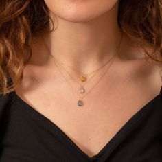 "14K Real Gold Teardrop Birthstone Necklace, Pear Shaped Cubic Zirconia Dainty Necklace for Women, Everyday Necklace, Perfect Bridesmaid Gift 📘 D E T A I L S * Solid Gold (real gold, no gold-filled or no gold plated material) * Karat: 14K (585) * Gold color: Yellow * Height of teardrop: 9.50 mm * Width of teardrop: 6.0 mm * Available chain thickness: 0.72 mm Measurements may vary slightly due to handwork. ┈ C H A I N L E N G T H O P T I O N S * 14\" choker size (No adjustable option) * 14-16\" Teardrop Gemstone Diamond Necklace, Diamond Teardrop Pendant Necklace With Gemstone, Diamond Drop Necklace With Gemstone, Teardrop Diamond Gemstone Necklace, Gold Briolette Birthstone Necklace In Fine Jewelry Style, Gold Briolette Birthstone Necklace Fine Jewelry, Gold Briolette Birthstone Necklace, Fine Jewelry Cubic Zirconia Teardrop Necklace, Teardrop Cubic Zirconia Necklace Fine Jewelry