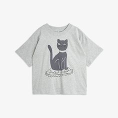 T-shirt made from 100 % GOTS certified organic cotton. Designed with a ribbed collar and dropped shoulders for an oversized fit. Spoiled Cats, Cat Tee, Designer Kids Clothes, Mini Rodini, Cat T Shirt, Cat Shirt, Cat T, Cat Print, Cat Tshirt