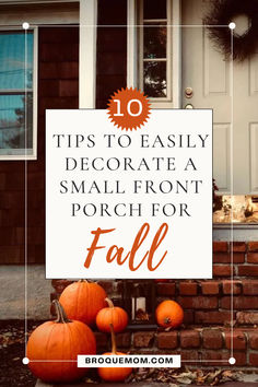 how to decorate a small front porch for fall Fall Porch Modern, Small Patio Fall Decor, Pumpkin Front Porch Ideas, Fall Decor Ideas For Small Porch, Simple Outdoor Fall Decor Ideas, Tiny Porch Fall Decor, Decorate Small Porch For Fall, November Porch Decor, Tiny Front Porch Decorating Ideas