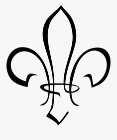 a black and white drawing of a fleur de lis