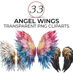 Angel Wings Design, Craft Stickers, Junk Journals