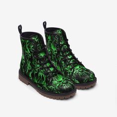 "Skull Smoke Exotic Punk Green Casual Leather Lightweight boots MT-DESCRIPTION Leather Synthetic sole Shaft measures approximately 6\" from arch Platform measures approximately 0.75\" Classic combat boot" Halloween High-top Platform Boots For Streetwear, High-top Platform Boots For Halloween Streetwear, Punk Lace-up Combat Boots For Outdoor, Punk Style Lace-up Combat Boots For Outdoor, Gothic Lace-up Combat Boots For Streetwear, Gothic Platform Boots For Halloween Streetwear, Gothic High-top Combat Boots For Streetwear, Grunge Lace-up Boots For Streetwear, Gothic Boots For Halloween And Alternative Fashion