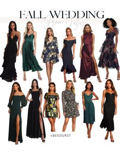 the fall wedding dress guide for brides and grooms is available in multiple colors