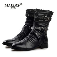 Brand Name: MAEDEFBoot Type: Martin BootsOrigin: CN(Origin)Upper Material: PUBoot Height: ANKLEPattern Type: SolidDepartment Name: AdultLining Material: MeshInsole Material: PUShaft Material: PUToe Shape: Pointed ToeItem Type: BootsOutsole Material: RubberSeason: WinterHeel Height: Med (3cm-5cm)Model Number: M65Closure Type: Buckle StrapFit: Fits true to size, take your normal sizeis_handmade: NoFashion Element: RivetStyle: Concise Winter Boots Men, Casual Shoes Women Flats, British Style Men, Comfort Shoes Women, Mens Winter Boots, Womens Sandals Wedges, Casual Flat Shoes, Buckle Boots, Fashion Black