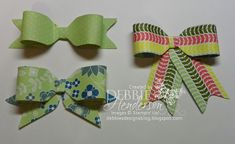 three bows with different patterns on them