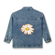 Embrace timeless style with our White Daisy Denim Jacket, the ultimate blend of vintage inspiration and modern flair. This chic outerwear piece elevates any casual outfit, featuring a delicate daisy embroidery that adds a touch of whimsy and freshness to your wardrobe. Crafted for comfort without sacrificing style, it's perfect for layering on chilly days or dressing up your favorite tee. Versatile and effortlessly cool, this jacket is a must-have for any fashion-forward woman. Step out in confidence and let your personality shine!This women's White Daisy denim jacket is here to become a wardrobe icon. With a timeless design, a relaxed, oversized fit, this jacket has all the hallmarks of an instant-favorite; Lapel collar, button-front closure, long sleeves with buttoned cuffs, button-flap Retro Button-up Spring Outerwear, Spring Retro Button-up Outerwear, Retro Cotton Outerwear For Spring, Retro Relaxed Fit Outerwear For Spring, Retro Cotton Denim Jacket For Spring, Retro Spring Outerwear With Pockets, Casual Outerwear With Floral Embroidery, Vintage Cotton Outerwear For Spring, Vintage Long Sleeve Denim Jacket For Spring