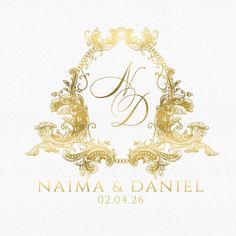 the logo for namma and danielle, which has been designed to look like an ornate frame