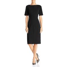 Manufacturer: Adrianna Papell Condition: New With Tags Style Type: Sheath Dress Collection: Adrianna Papell Sleeve Length: Short Sleeve Closure: Hidden Back Zipper Material: 95% Polyester/5% Elastane Fabric Type: Polyester Specialty: Knit Classic Black Midi Dress For Career, Chic Sheath Career Dress, Chic Sheath Dress For Career, Chic Knee-length Career Dresses, Black Knee-length Midi Dress For Business, Knee-length Black Business Dress, Black Spring Business Dress, Black Business Dress For Spring, Black Knee-length Business Dress