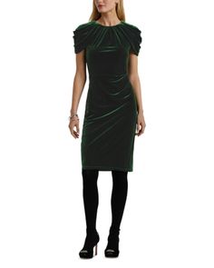 Lauren Ralph Lauren Pleated Velvet Cocktail Dress Christmas Dresses, Velvet Cocktail Dress, Black B, Womens Cocktail Dresses, Pleated Shorts, Size 8 Dress, Christmas Dress, Lauren Ralph Lauren, Green Dress