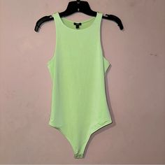 Express Neon Green / Pale Green Body Contour Sleeveless, Tank Bodysuit Stretchy Smoothing Size: S Nwt! Brand New!! Cute Green Cheap Bodysuit, Green Nylon Party Bodysuit, Playful Green Bodysuit, Fitted Green Bodysuit With Built-in Bra, Neon Green Bodysuit, Metallic Bodysuit, Black Lace Bodysuit, Green Bodysuit, High Neck Bodysuit