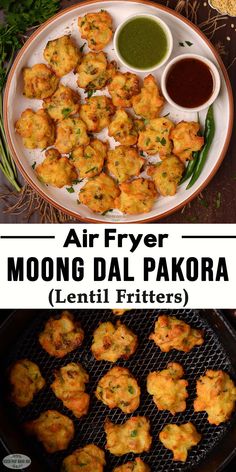 air fryer moong dal pakora recipe with lentil fritters