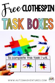 the free printable task box for kids to complete their task and learn how to use it