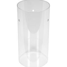 a clear glass vase sitting on top of a white table