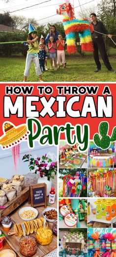 a mexican party with lots of food and decorations