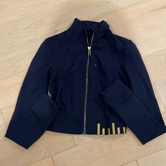 New Condition No Flaws, Rare Cropped, Navy Beautiful Jacket, Size 00 012424 Lululemon Define Jacket, Navy Gold, Cropped Jacket, Gold Zipper, Crop Jacket, Blue Gold, Lululemon Athletica, Color Blue, Jackets & Coats