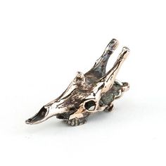 Bronze Giraffe Animal Skull Pendant by Fire & Bone: Tiny, Digitally-Captured, Metal Animal Skull Replicas, Reproduced In High Detail Using 3D Scanning, 3D Printing, and Traditional Lost Wax Casting. Giraffe Skull, 3d Scanners, Metal Skull, Miniature Animals