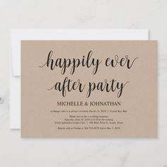 the happily ever after party card