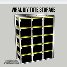 an image of a storage unit with the words virtual diy tote storage on it