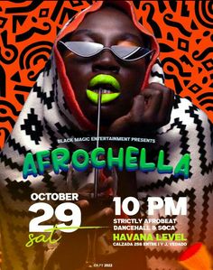 the poster for afrochellla, an upcoming music festival in atlanta on oct 29