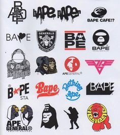 various stickers are displayed on a white sheet