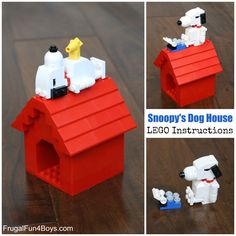 snoopy's dog house lego instructions on how to make it with the peanuts