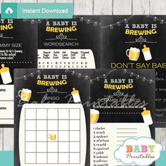 baby is brewing party printables