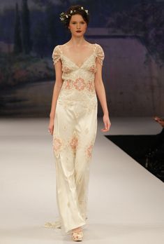 Edwardian inspired, capped sleeve Bridal Gown - CLAIRE PETTIBONE Genevieve Silk Sheath Wedding Dress, Claire Pettibone Bridal, Edwardian Wedding, Vintage Inspired Wedding Dresses, Vintage Romance, Wedding 2024, French Garden