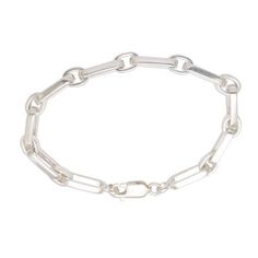 Handmade Sterling Silver Link Bracelet from Bali - Unified | NOVICA Silver Link Bracelet, Army Women, Jewelry Bracelets Silver, Daily Jewelry, Sterling Silver Rings Bands, Sterling Silver Cuff Bracelet, Silver Jewelry Handmade, Silver Band Ring, Sterling Silver Cuff