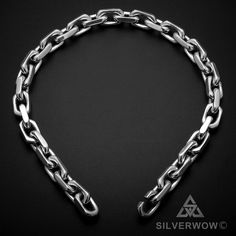 Big Heavy Mens Silver Chain Link Necklace. Heavier 15mm version - 10mm & 12mm & matching Bracelet also available. Solid 925 Sterling Silver - Fully Insured Shipping Worldwide. Mens Silver Chain, Chain Link Necklace Silver, Byzantine Necklace, Mens Chain, Silver Chain For Men, Cuban Link Chain, Matching Bracelets, Silver Chain Necklace