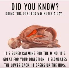 a poster with the words did you know? doing this pose for 5 minutes a day