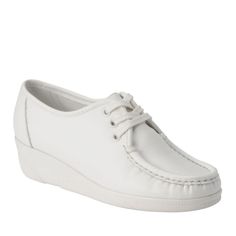 PRICES MAY VARY. Women's All of you nurses out there have taken care of us long enough. It's our turn now. We can't make the long hours or low pay go away, but we can help you stay comfortable and make your job a little easier with the NurseMates 204114 Annie HI Women's White Classic Nursing Shoes.A NurseMates classic, the Annie HI features leather uppers and a stain-resistant finish for easy wear and care. The shock-absorbing polyurethane bottoms provide support so you can make the most of ever Nurses Shoes, White Oxford Shoes, Clogs Style, Oxford White, Nursing Shoes, Shoes Heels Wedges, Round Toe Heels, Luxury Store, White Shoes