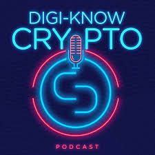 a microphone with the words dig - know crypto on it and neon lights