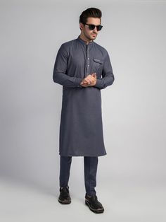 Mens Grayish Blue Textured Shalwar Kameez Mens Eid Shalwar Kameez Color: Grayish Blue Fabric: Wash and wear Dress Type: Handmade Please beware when you're choosing the variations of this dress. Feel free to discuss any issue regarding your order. You'll get a quick solution and will be satisfied. Festive Indigo Kurta With Dabka Details, Designer Wear Indigo Kurta, Indigo Straight Kurta With Dabka, Indigo Dabka Straight Kurta, Traditional Indigo Kurta With Dabka, Indigo Kurta With Dabka For Diwali, Blue Cotton Sherwani With Dabka Work, Indigo Traditional Wear For Eid, Blue Naqshi Straight Kurta Traditional Wear