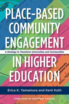 a book cover with the words place - based community engagement in higher education on it