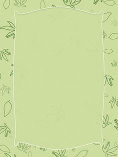 a green background with leaves on it and a white frame in the center for text