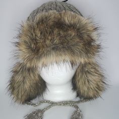 Laundry Faux Fur Trapper Hat Adjustable Hats With Faux Fur Trim For Cold Weather, Adjustable Faux Fur Trim Hats For Cold Weather, Adjustable Faux Fur Trim Cold Weather Hats, Vintage Fur Felt Hat For Winter, Winter Faux Fur Hats With Ear Flaps, Brown Faux Fur Hat With Ear Flaps, Winter Hat With Faux Fur Lining, One Size, Womens Fur Trapper Hat, Fur Trapper